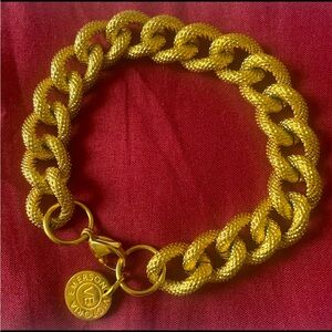Victoria Emerson Rachel Bracelet Chunky Gold Tone Mesh Chain